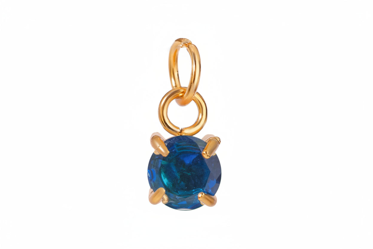 Birthstone Charm Pendant – 18K Gold Plated Stainless Steel
