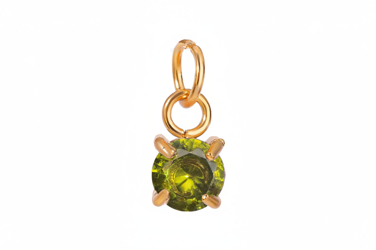 Birthstone Charm Pendant – 18K Gold Plated Stainless Steel