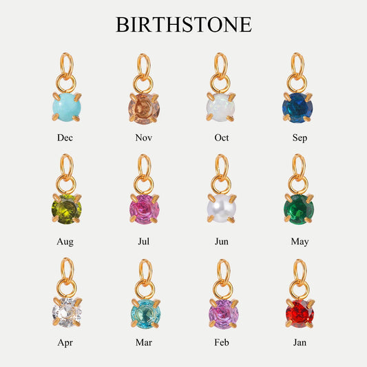 Birthstone Charm Pendant – 18K Gold Plated Stainless Steel