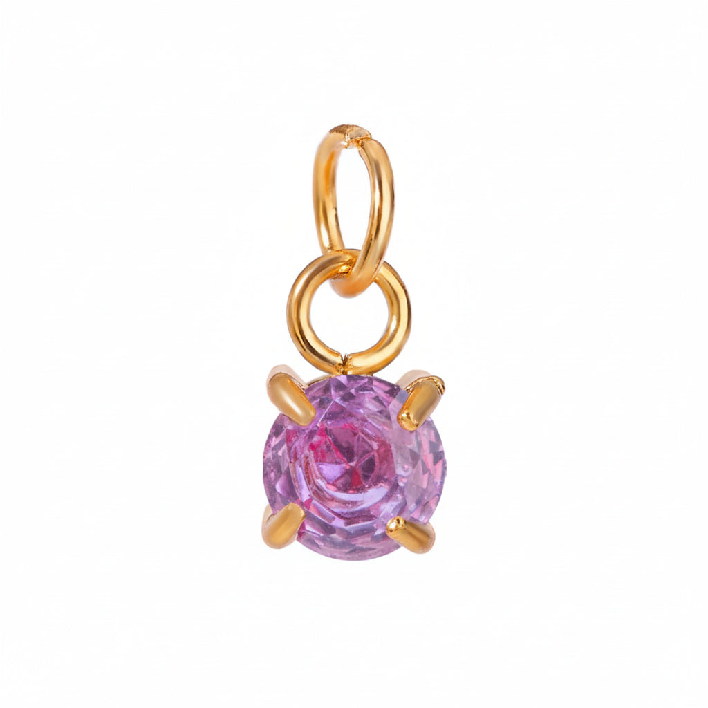 Birthstone Charm Pendant – 18K Gold Plated Stainless Steel