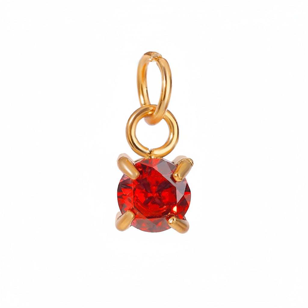 Birthstone Charm Pendant – 18K Gold Plated Stainless Steel