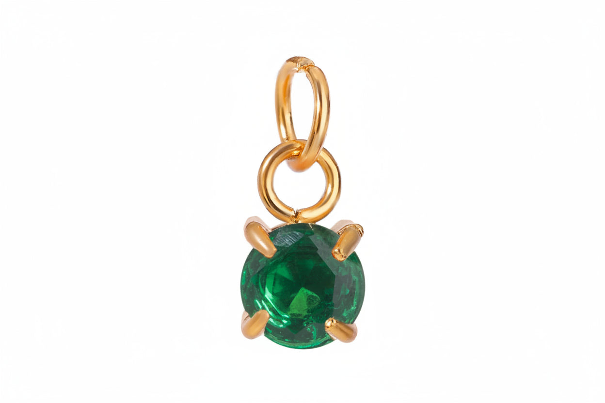 Birthstone Charm Pendant – 18K Gold Plated Stainless Steel