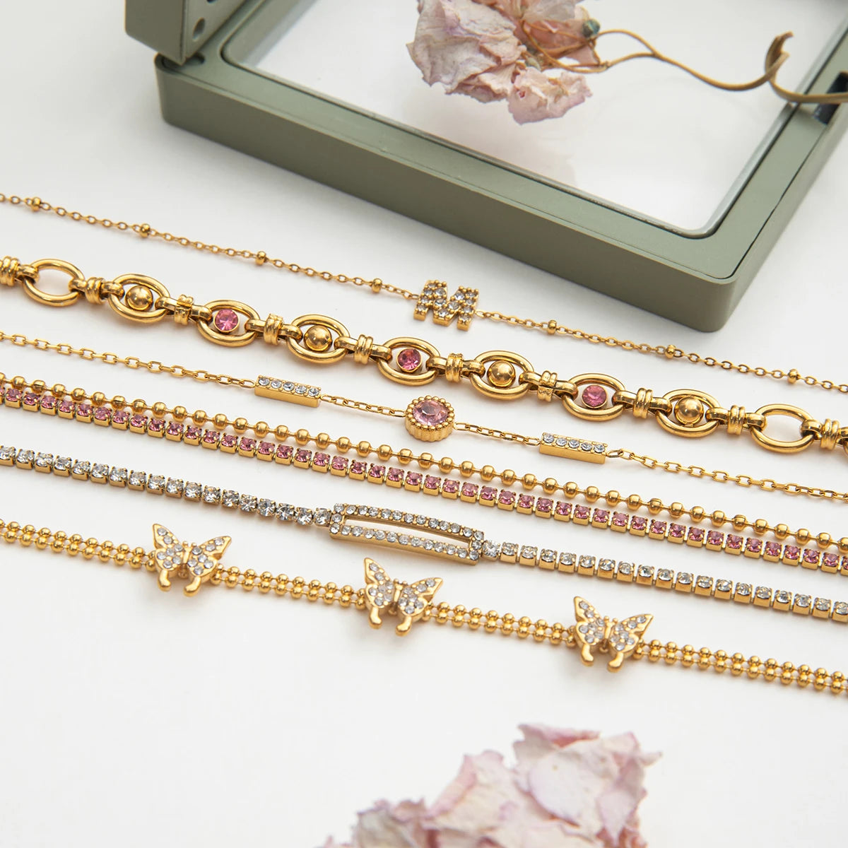 Zircon Chain Bracelet – 18K Gold Plated Stainless Steel