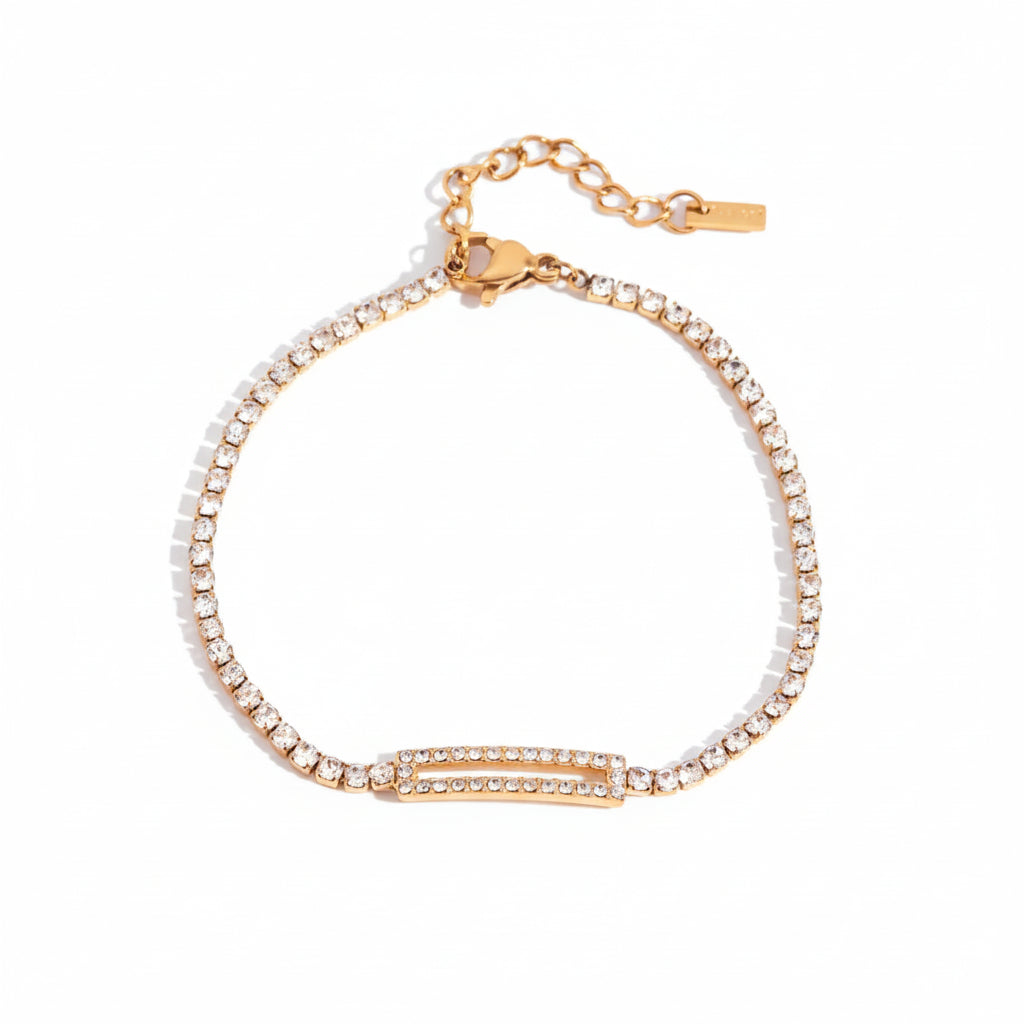 Zircon Chain Bracelet – 18K Gold Plated Stainless Steel