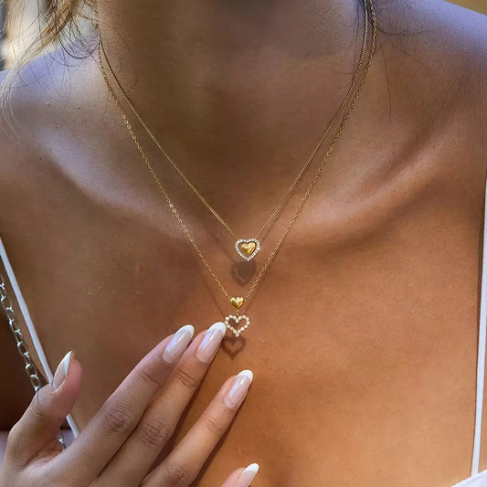 Heart Pendant Necklace – 18K Gold Plated Stainless Steel