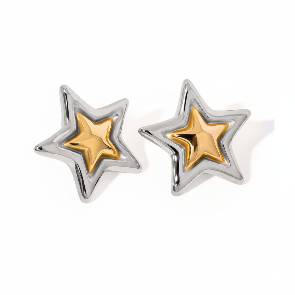 Textured Irregular Stud Earrings – 18K Gold Plated Stainless Steel