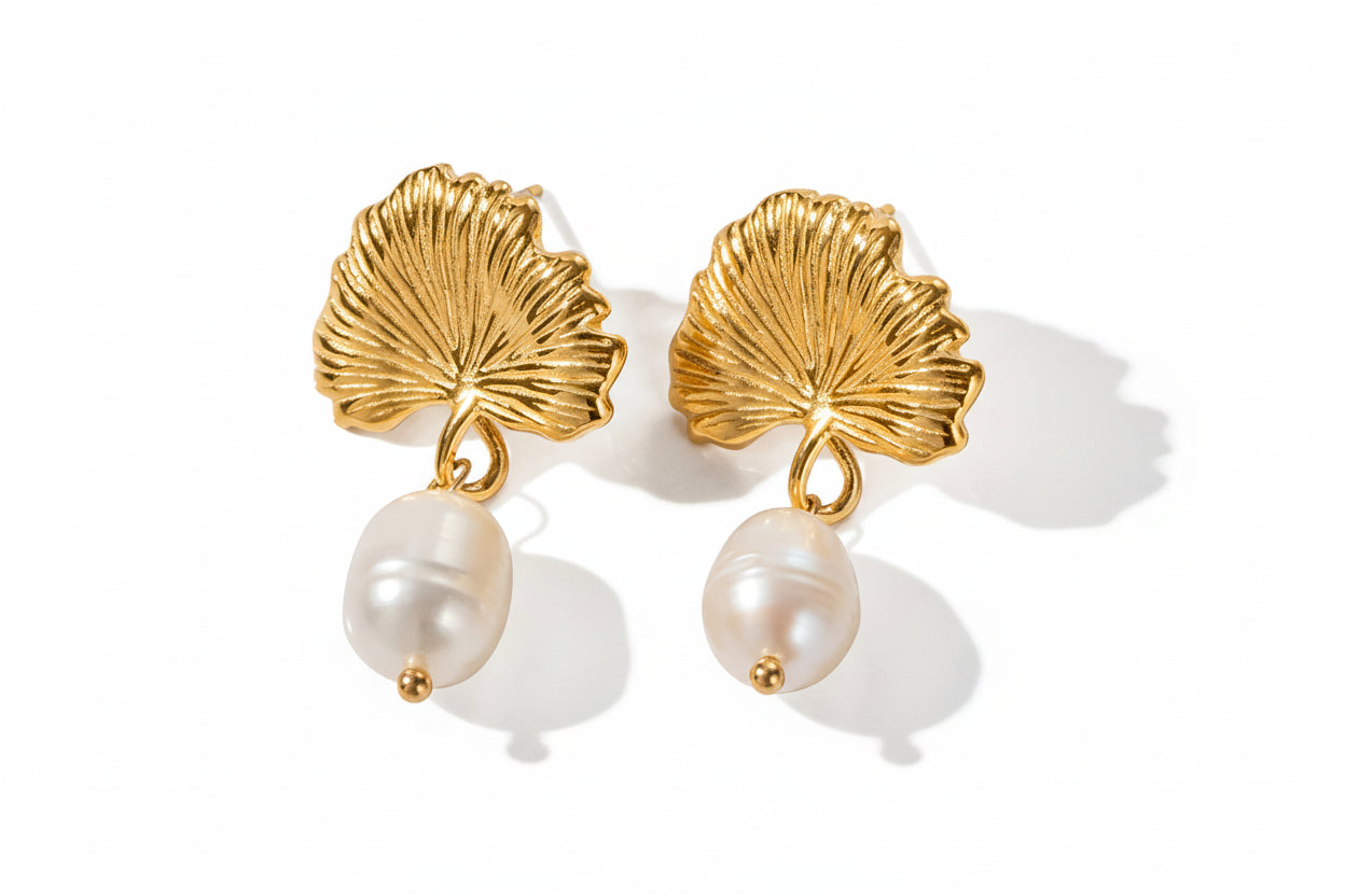 Light Cozy Stainless Steel Waterproof Pendant Earring With Imitation Pearl Charms PVD Real Gold 18K Plated Trendy Jewelry Women