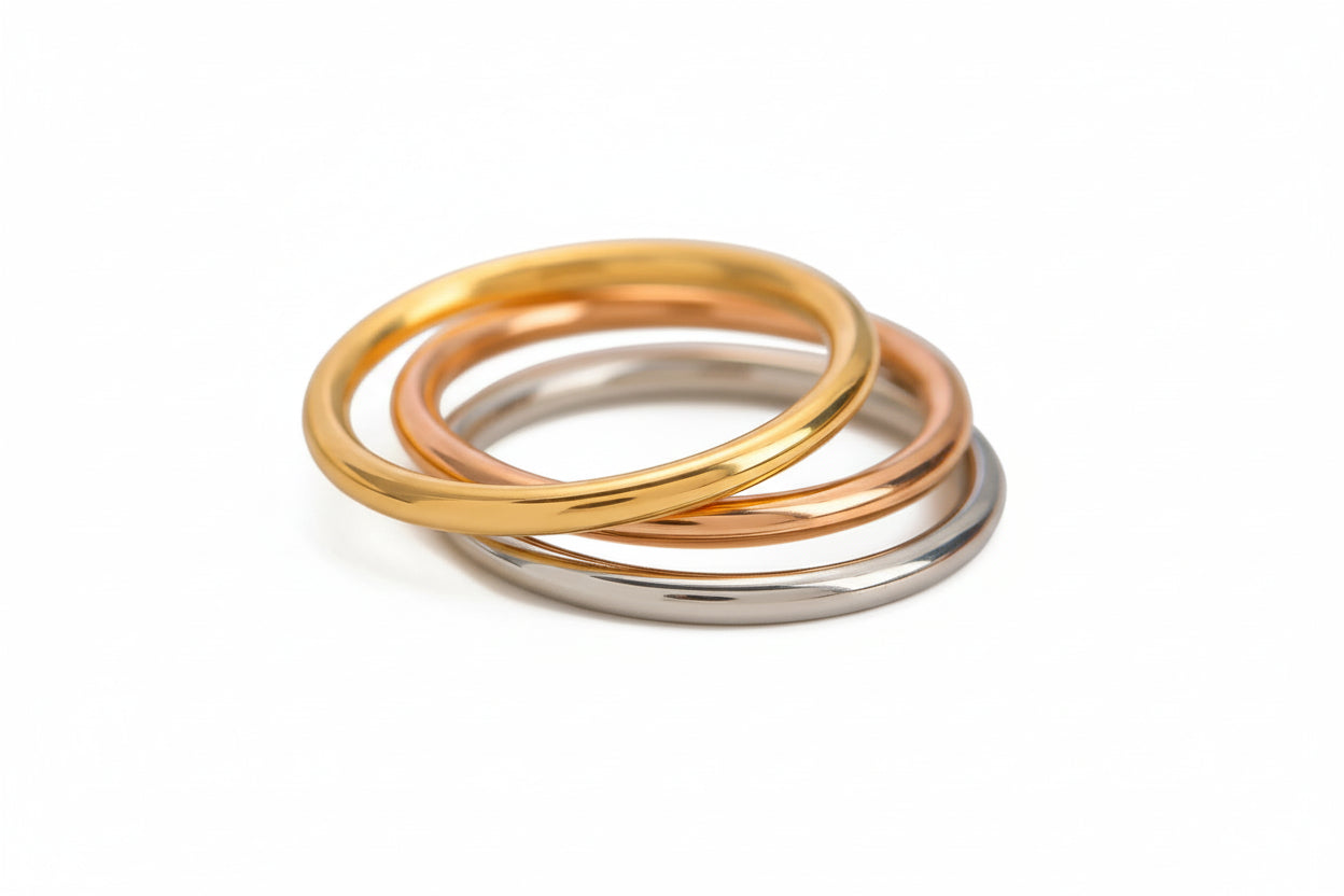 Double Line Irregular Open Ring – 18K Gold Plated Stainless Steel