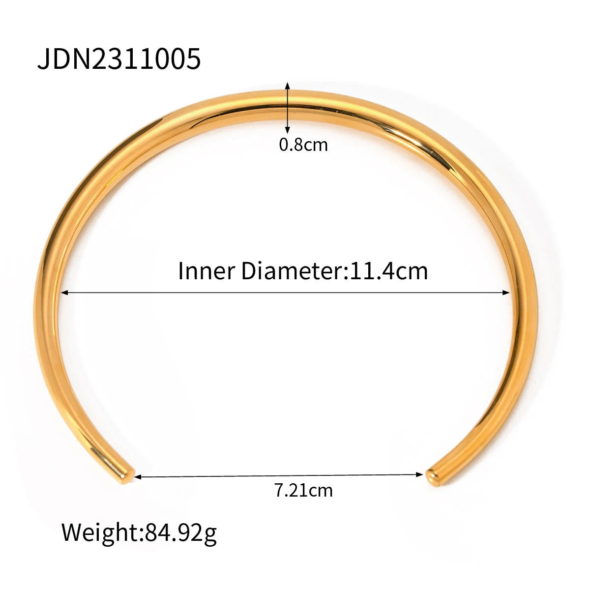 Smooth Collar Necklace – 18K Gold Plated Stainless Steel