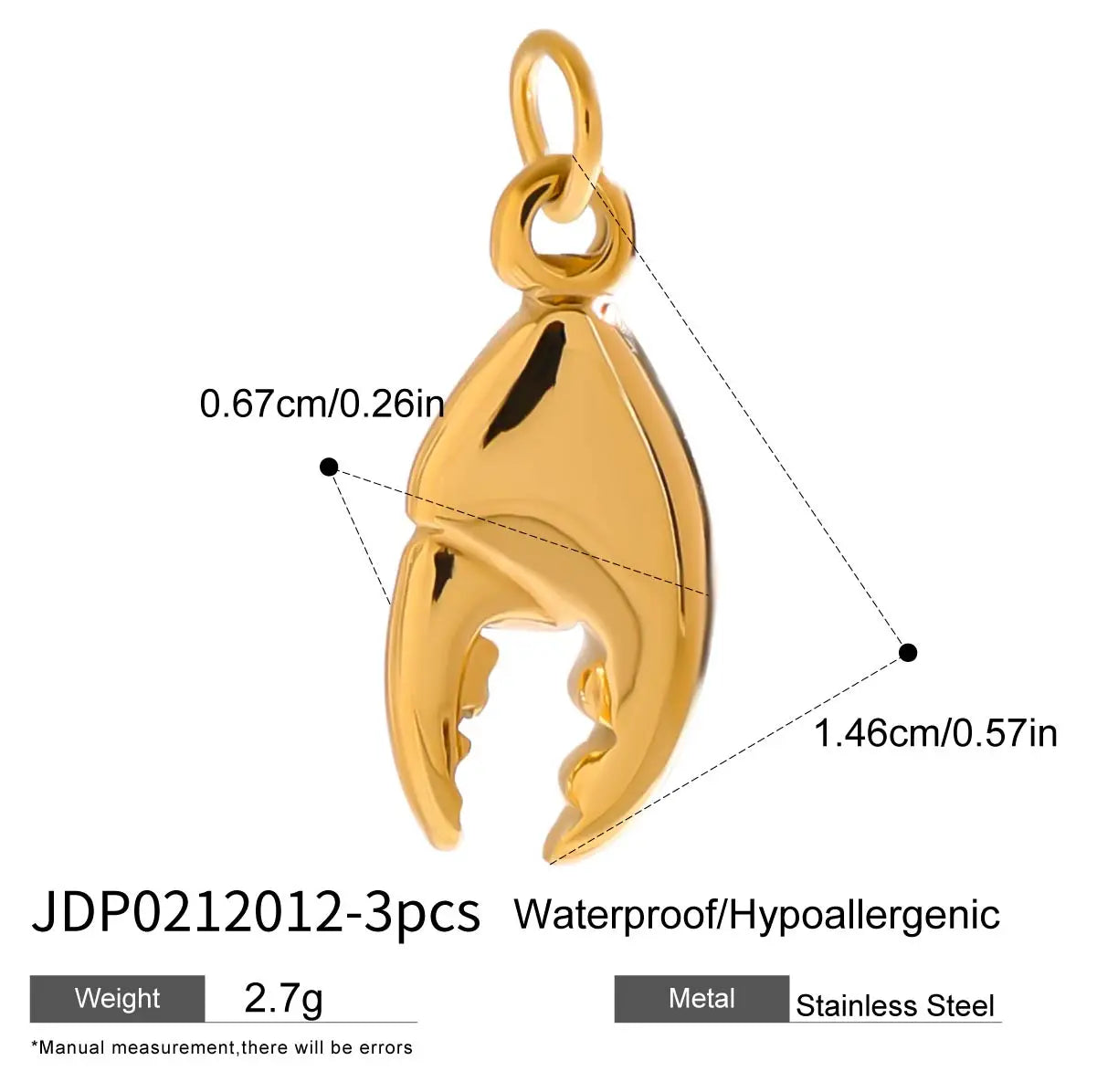 Zora Ocean Vacation 18K Gold Plated Stainless Steel Starfish Shell Pendant DIY Accessories Making Supplies for Necklace Bracelet