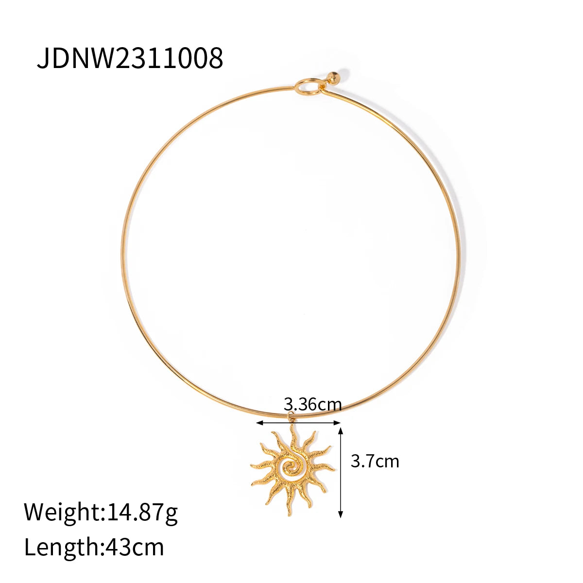 Spiral Sunflower Jewelry Set – 18K Gold Plated Stainless Steel