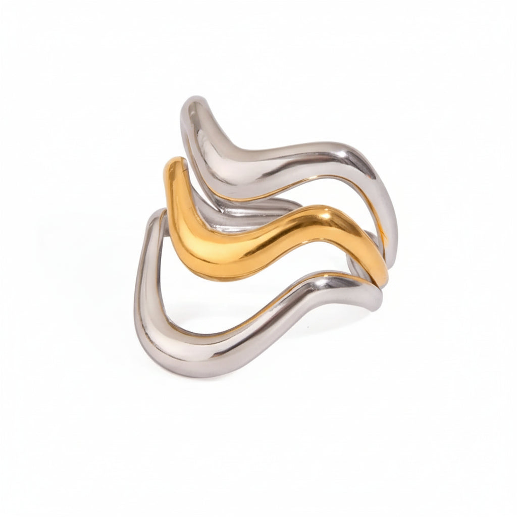 Irregular Wrap Open Ring – 18K Gold Plated Stainless Steel