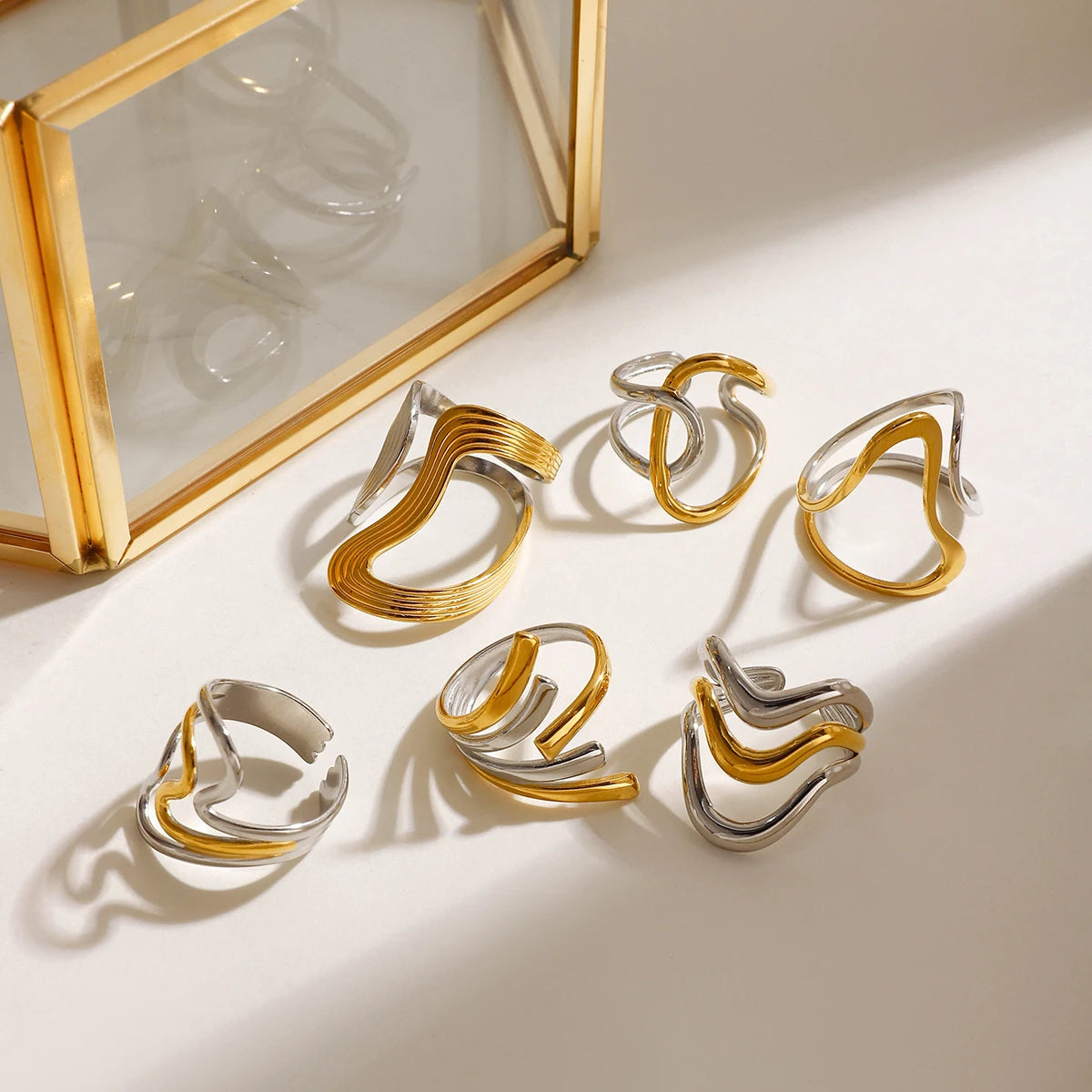 Irregular Wrap Open Ring – 18K Gold Plated Stainless Steel