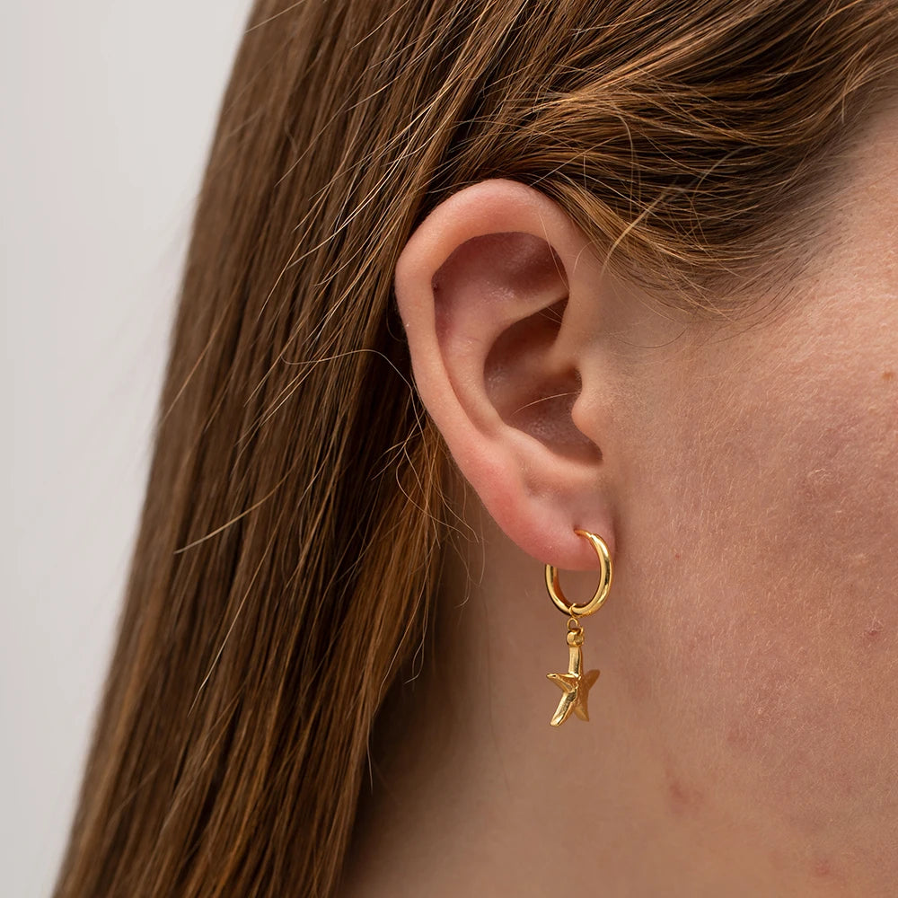 Starfish Drop Earrings – Stainless Steel