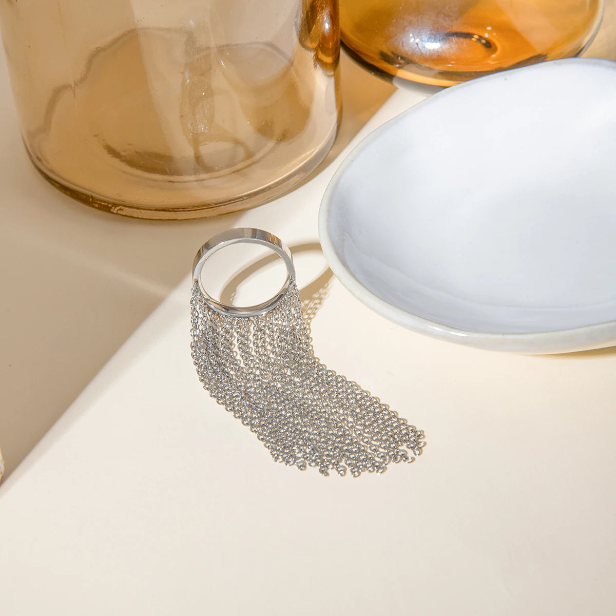 Chain Tassel Ring – 18K Gold Plated Stainless Steel