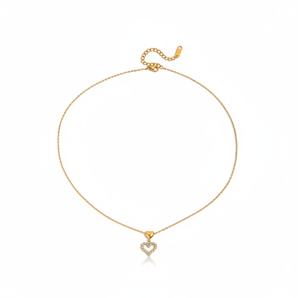 Heart Pendant Necklace – 18K Gold Plated Stainless Steel