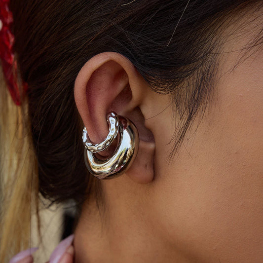 Geometric Ear Clips – Stainless Steel