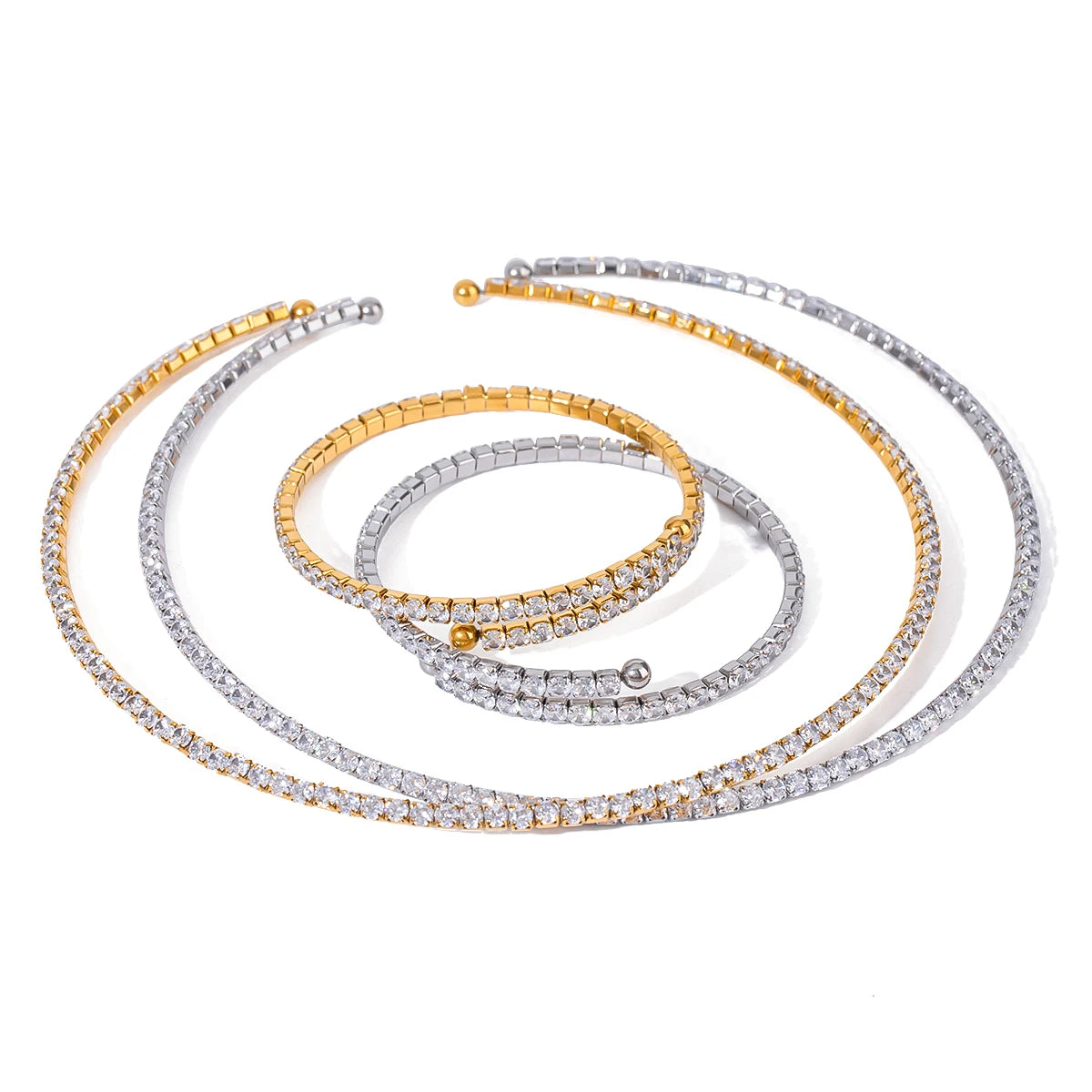 Zircon Layered Bracelet – 18K Gold Plated Stainless Steel