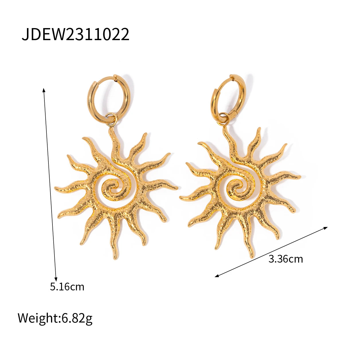 Spiral Sunflower Jewelry Set – 18K Gold Plated Stainless Steel