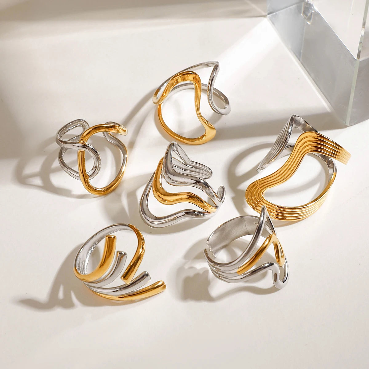 Irregular Wrap Open Ring – 18K Gold Plated Stainless Steel