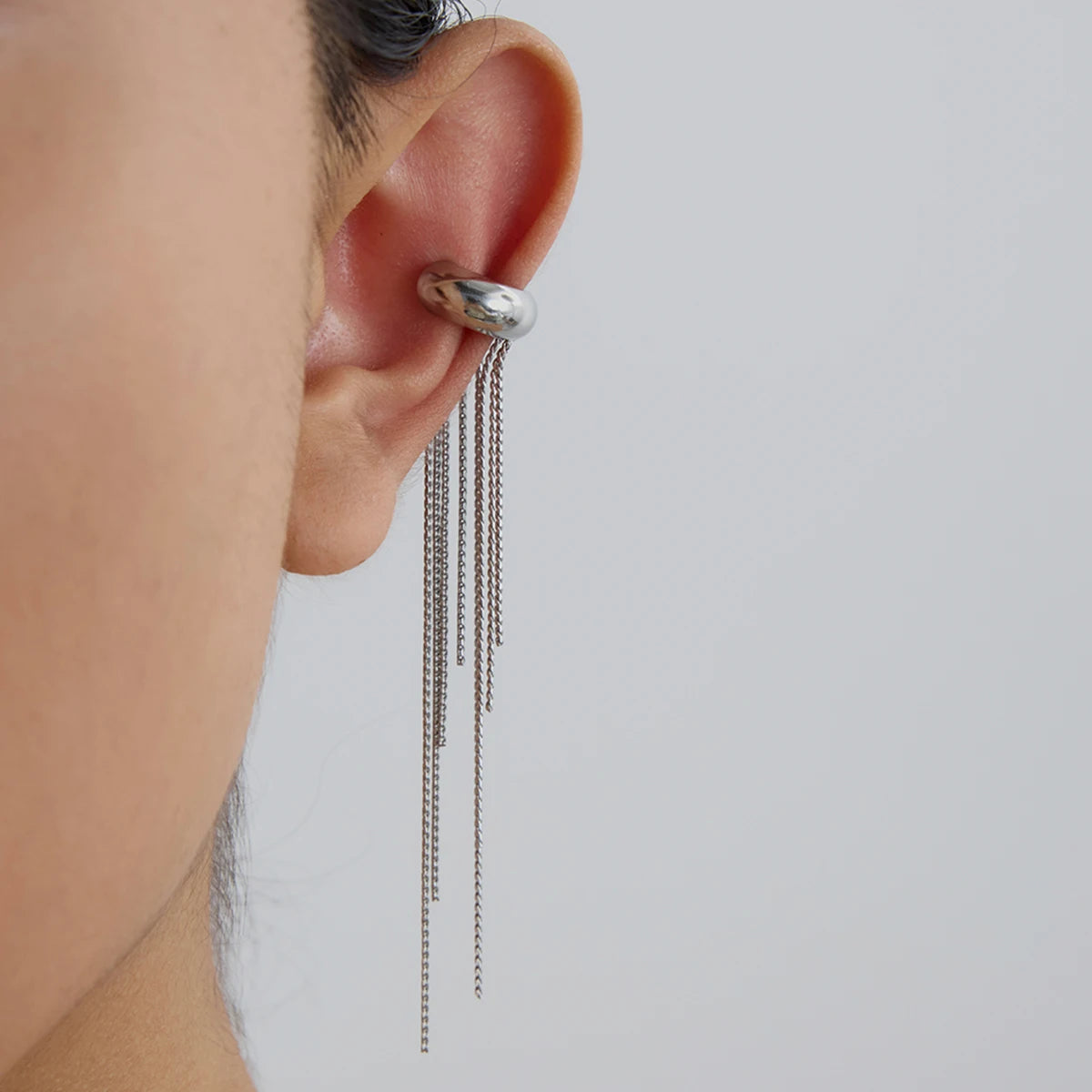 Single Tassel Ear Clips – 18K Gold Plated Stainless Steel