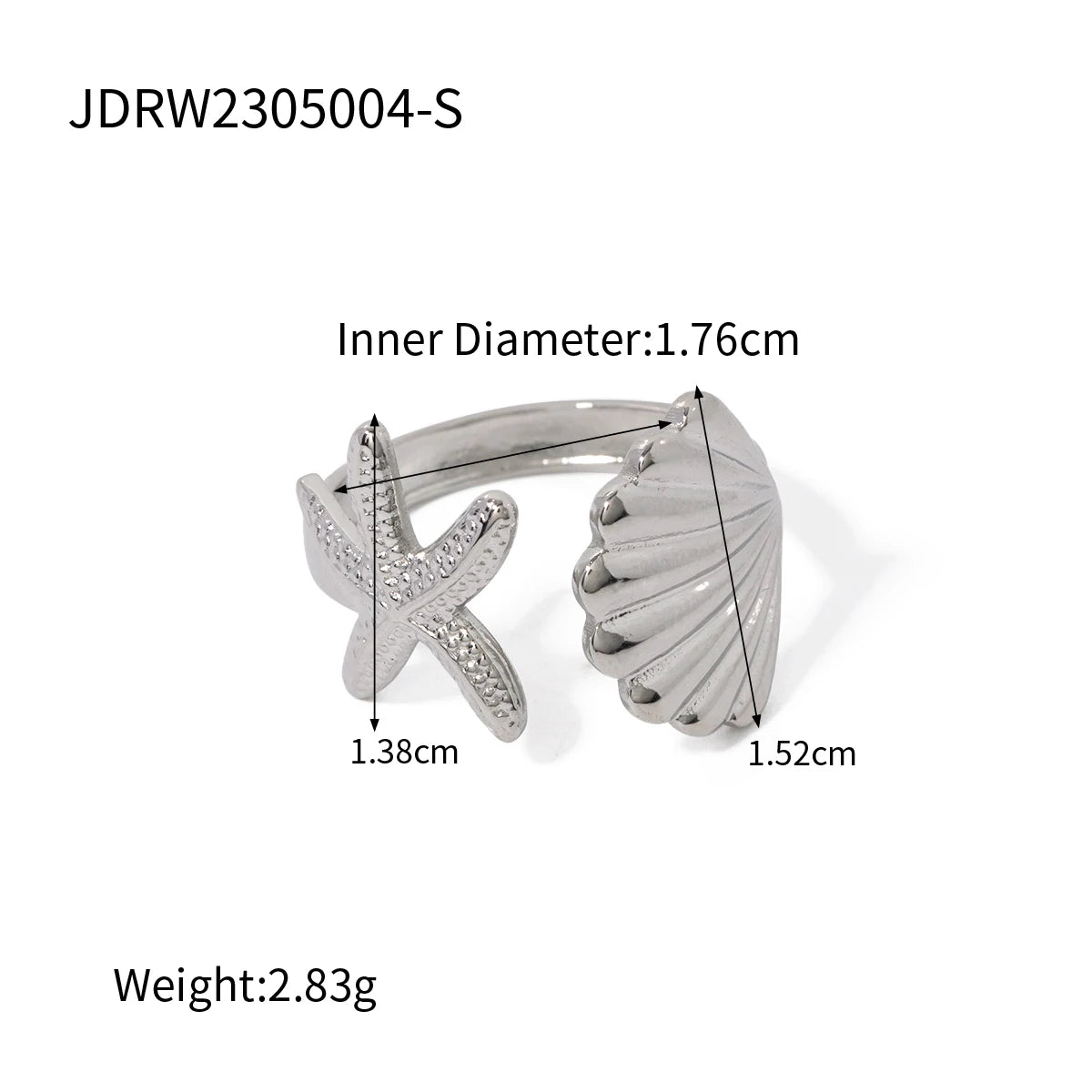 18K Gold Plated Stainless Steel Sea Ocean Element Shell Conch Pattern Earring/Ring/Necklace Women Ear Tarnish Free Jewelry