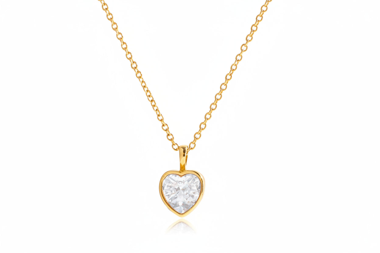 Heart Pendant Necklace – 18K Gold Plated Stainless Steel