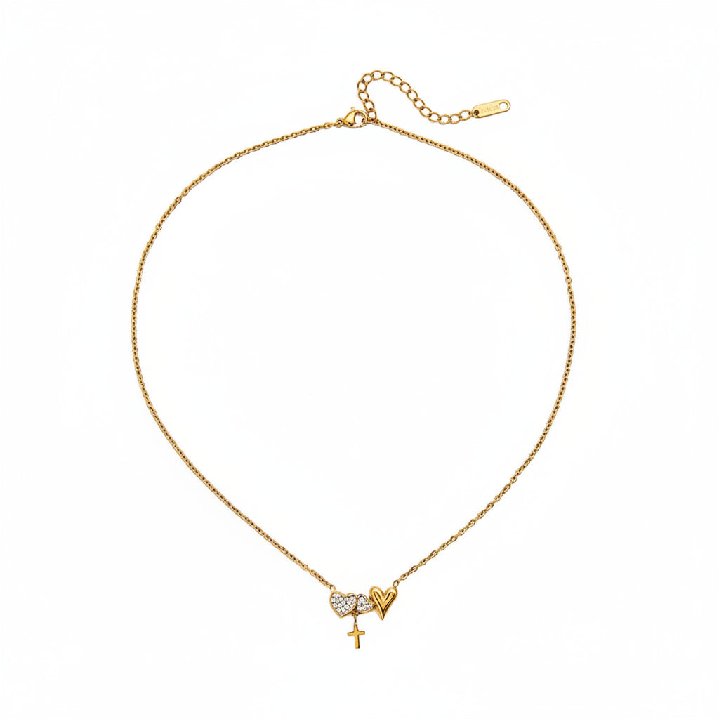 Heart Pendant Necklace – 18K Gold Plated Stainless Steel
