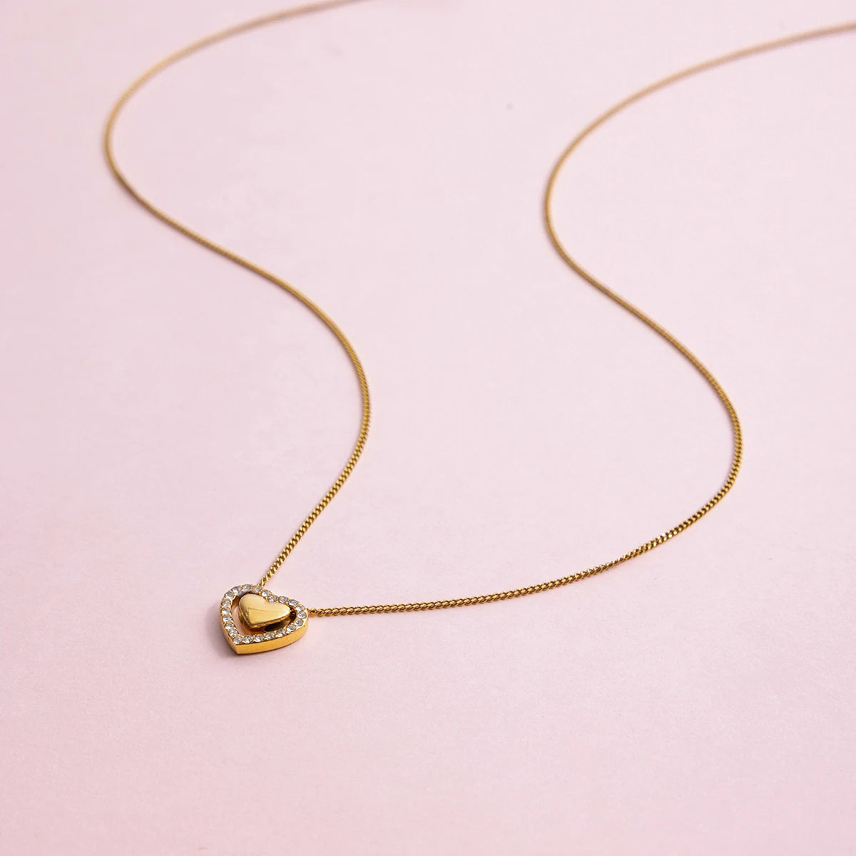 Heart Pendant Necklace – 18K Gold Plated Stainless Steel