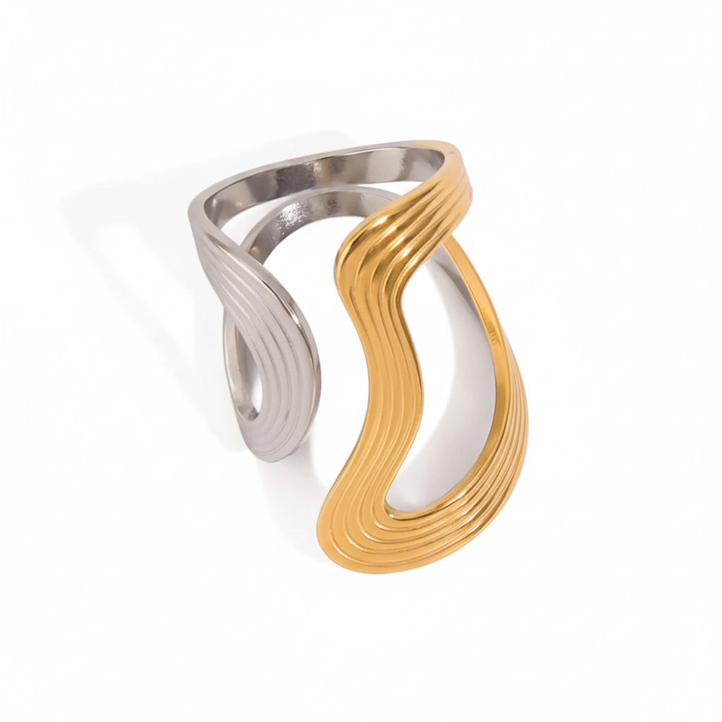Irregular Wrap Open Ring – 18K Gold Plated Stainless Steel