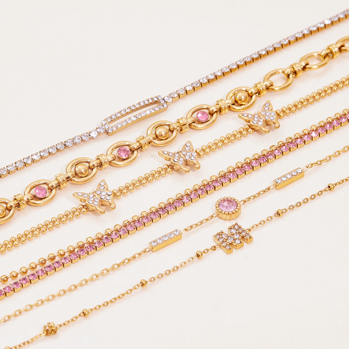 Zircon Chain Bracelet – 18K Gold Plated Stainless Steel