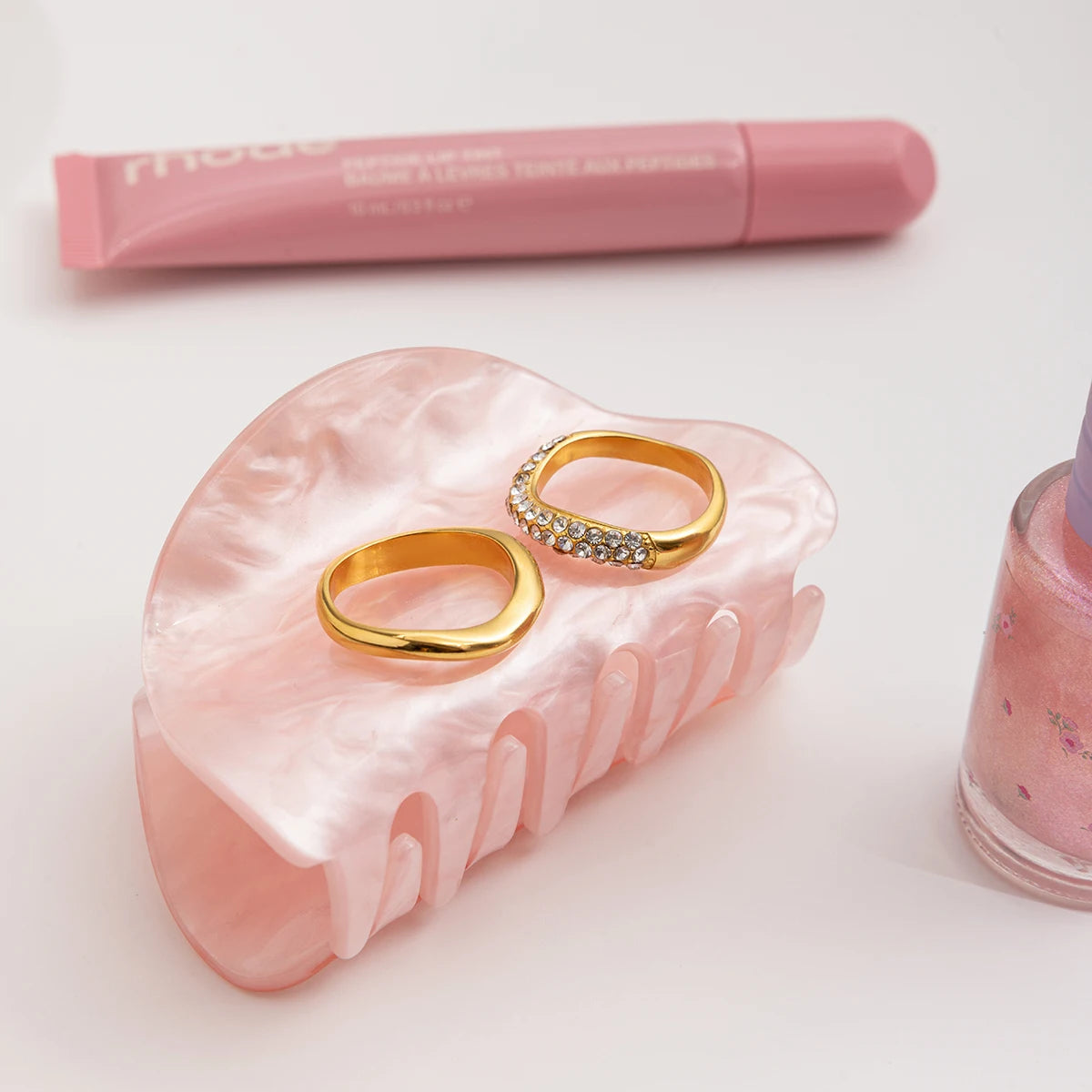 Rhinestone Band Ring – 18K Gold Plated Stainless Steel