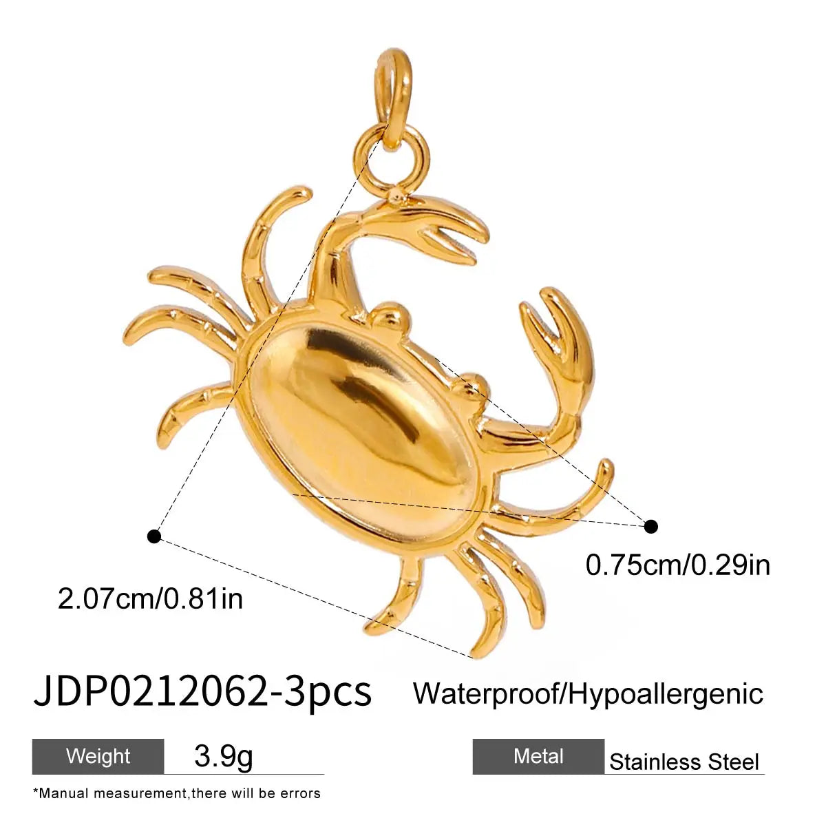 Zora Ocean Vacation 18K Gold Plated Stainless Steel Starfish Shell Pendant DIY Accessories Making Supplies for Necklace Bracelet