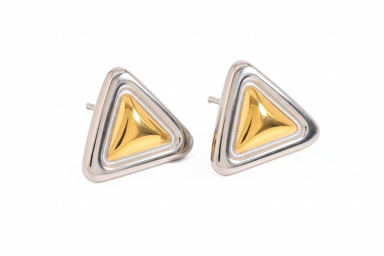 Textured Irregular Stud Earrings – 18K Gold Plated Stainless Steel