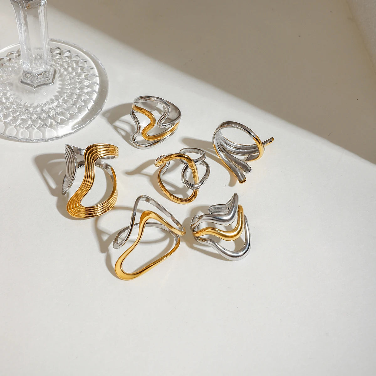 Irregular Wrap Open Ring – 18K Gold Plated Stainless Steel