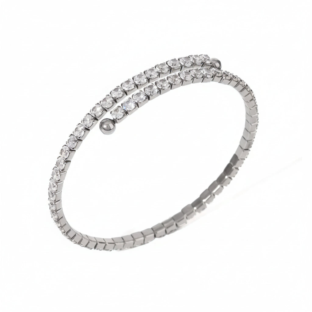 Zircon Layered Bracelet – 18K Gold Plated Stainless Steel