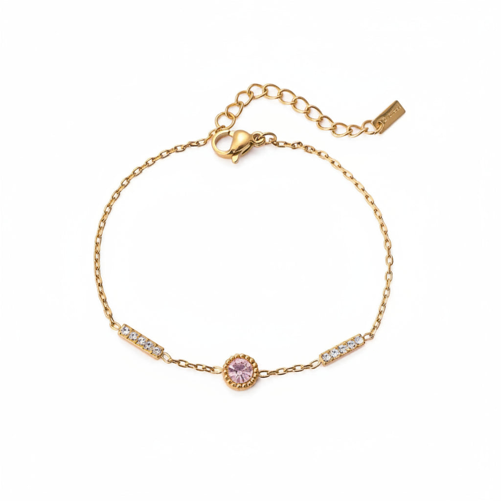 Zircon Chain Bracelet – 18K Gold Plated Stainless Steel