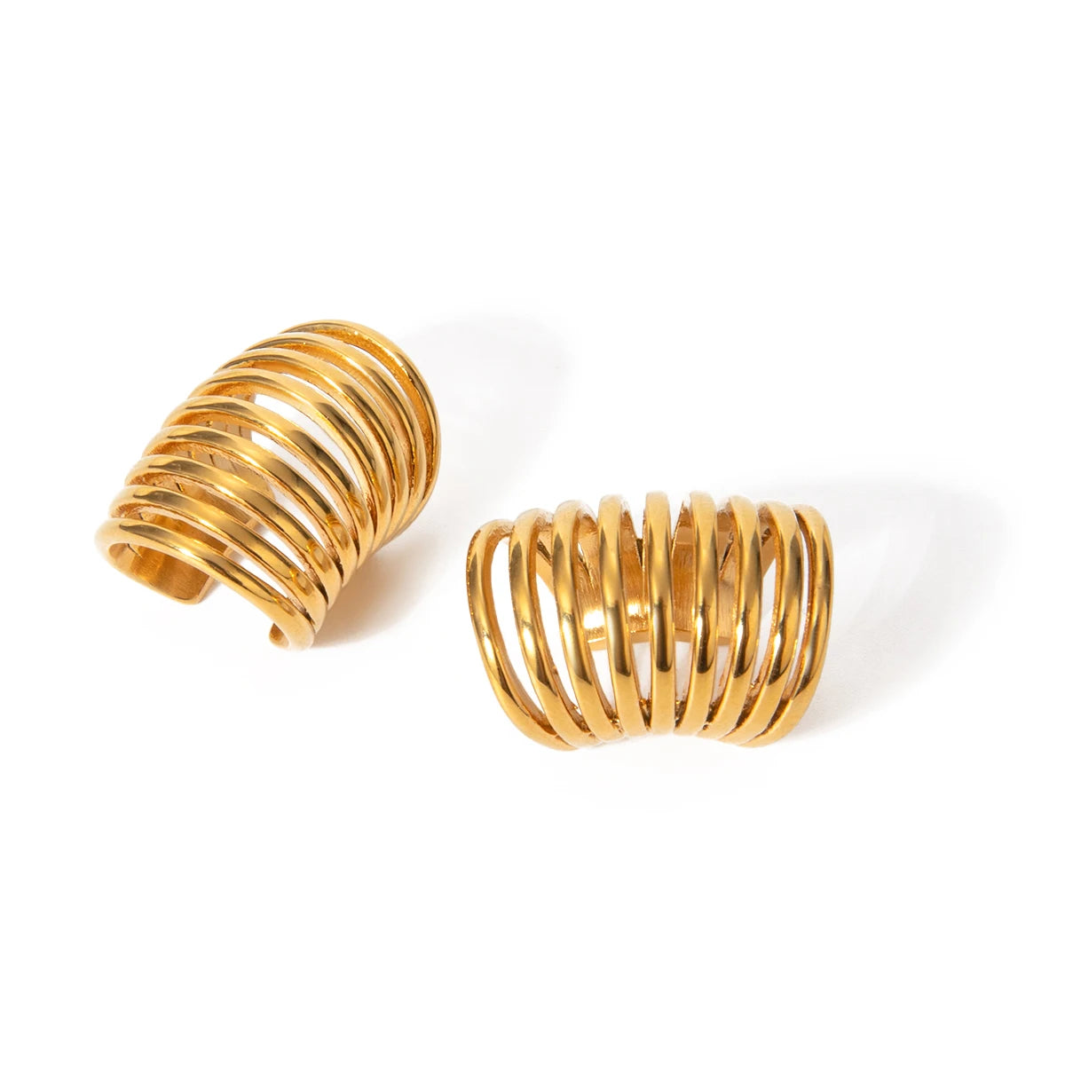 Spiral Ear Clips – 18K Gold Plated Stainless Steel