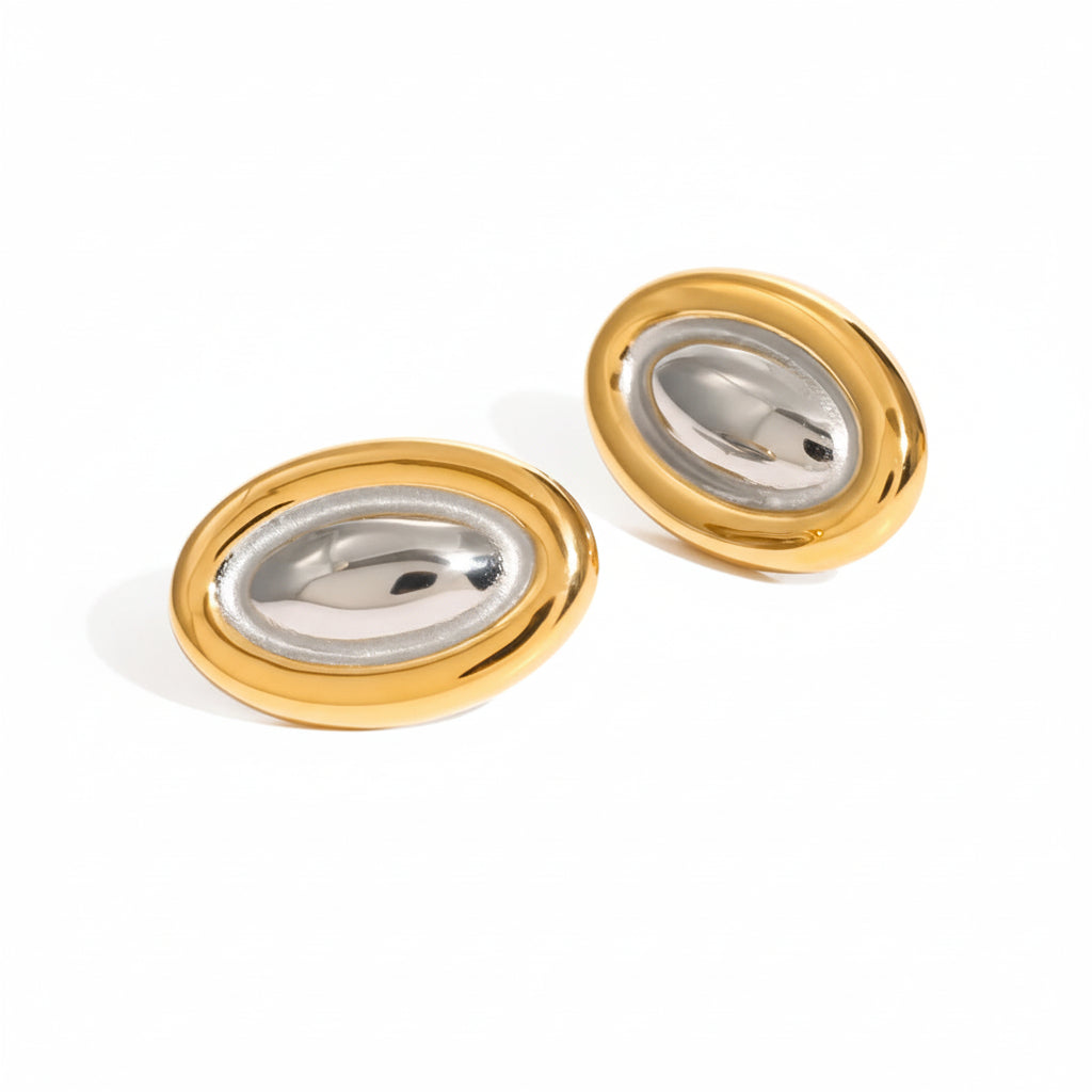Textured Irregular Stud Earrings – 18K Gold Plated Stainless Steel