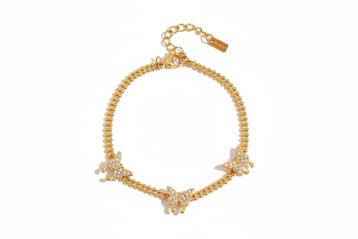 Zircon Chain Bracelet – 18K Gold Plated Stainless Steel