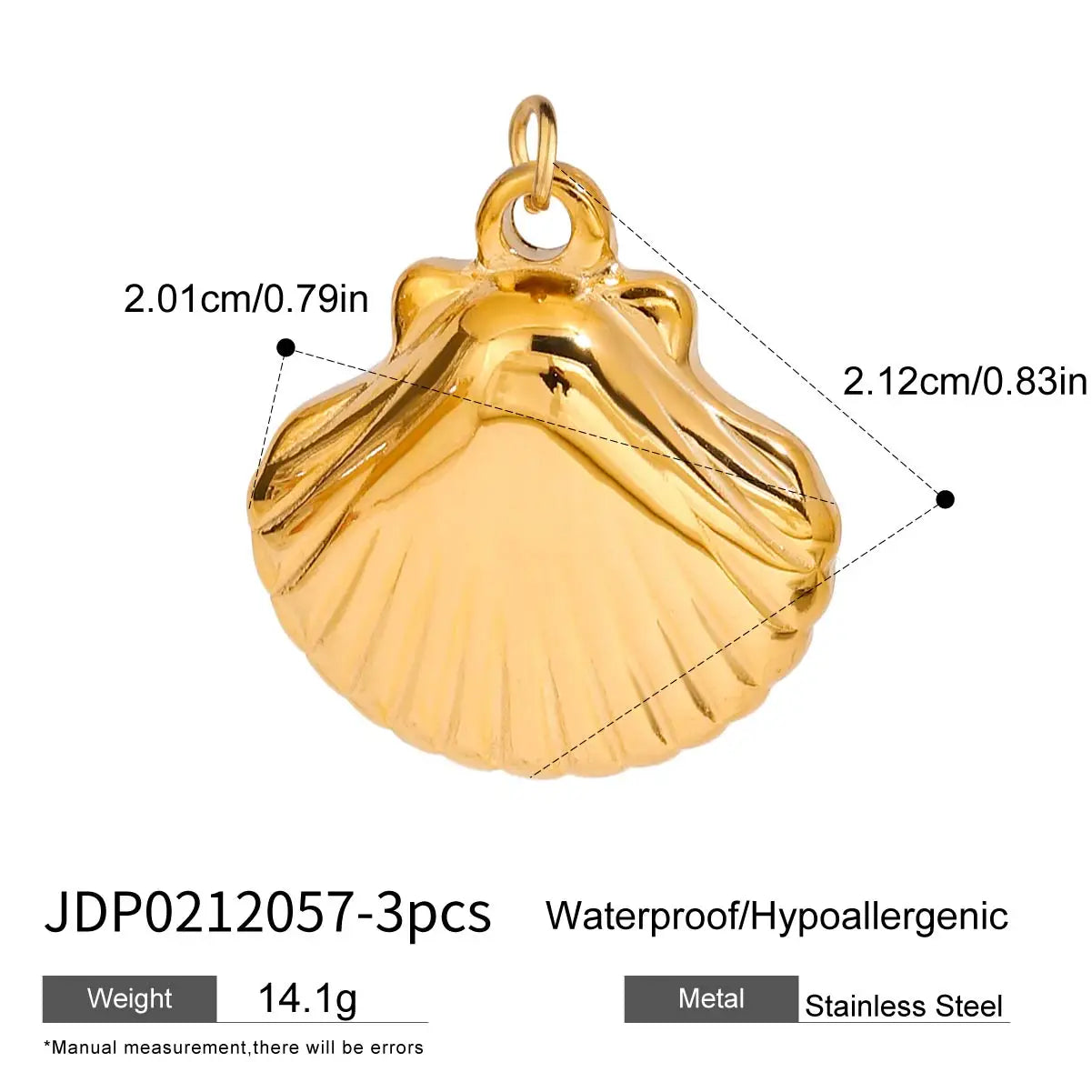 Zora Ocean Vacation 18K Gold Plated Stainless Steel Starfish Shell Pendant DIY Accessories Making Supplies for Necklace Bracelet