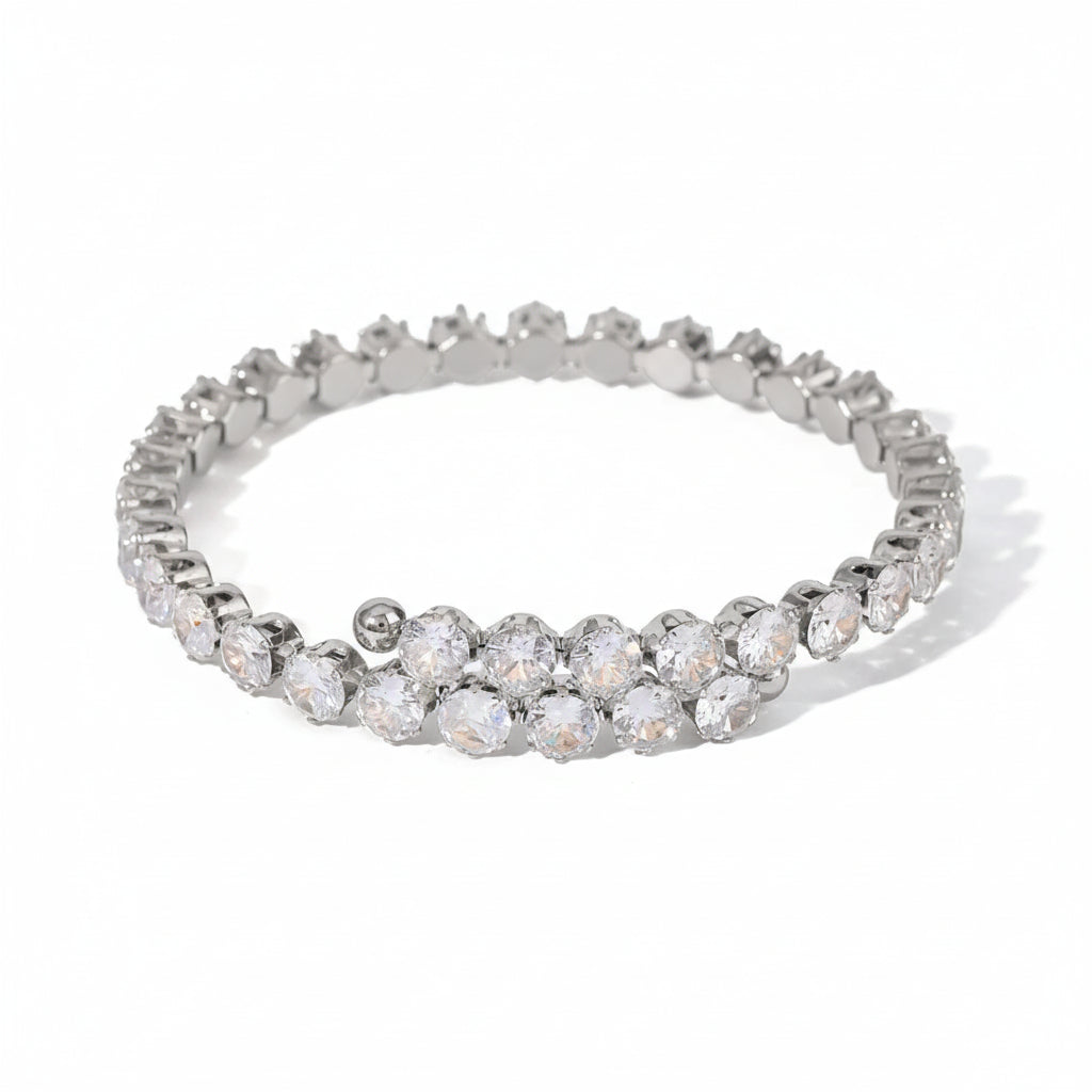 Zircon Layered Bracelet – 18K Gold Plated Stainless Steel