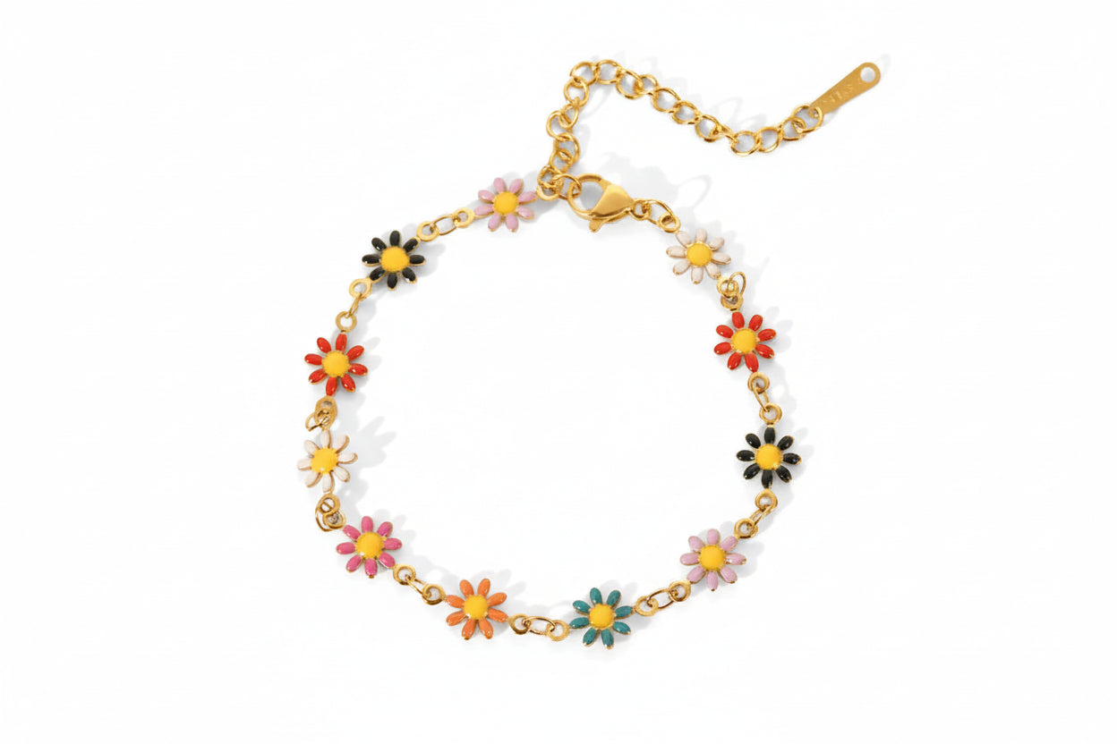 Daisy Chain Bracelet – 18K Gold Plated Stainless Steel