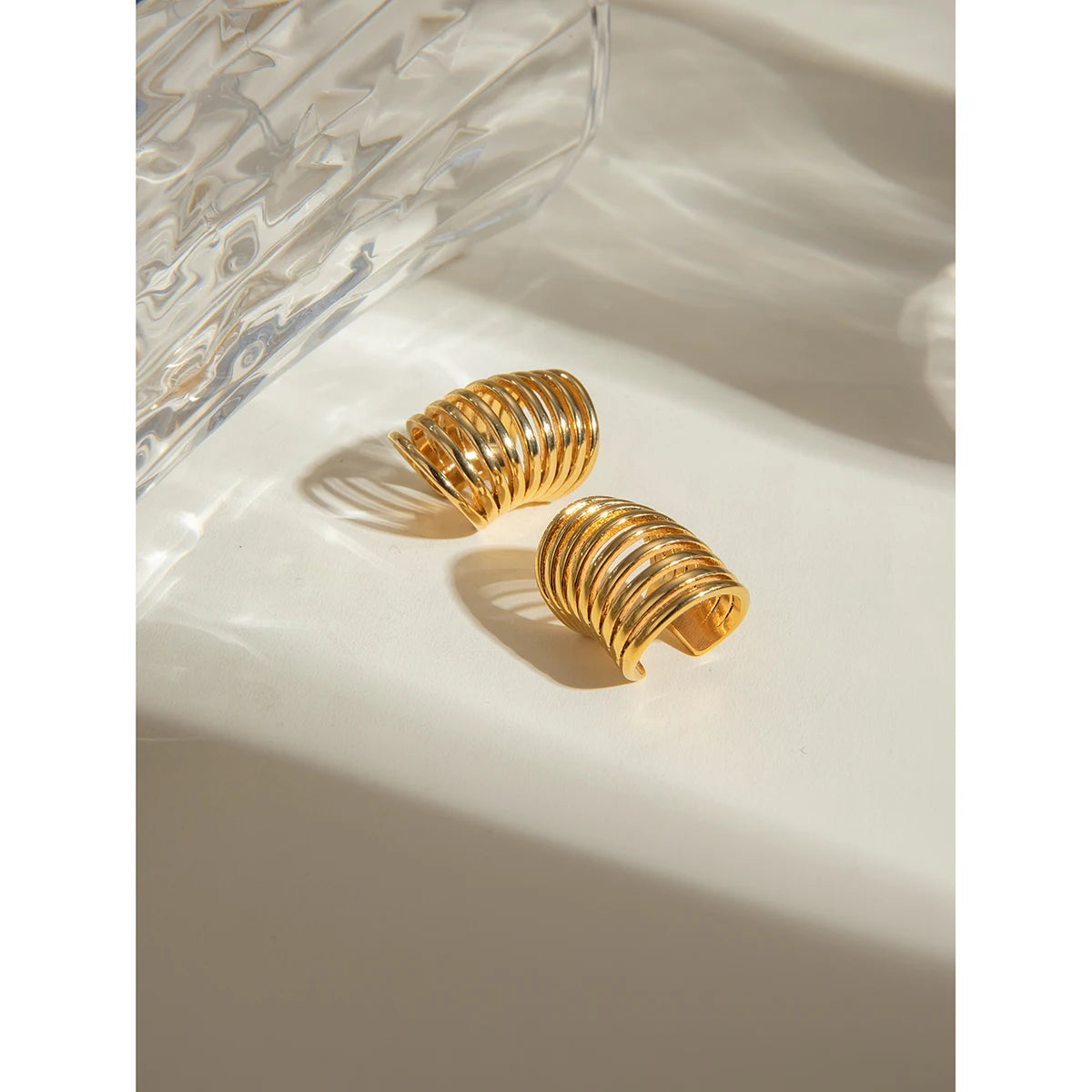 Spiral Ear Clips – 18K Gold Plated Stainless Steel