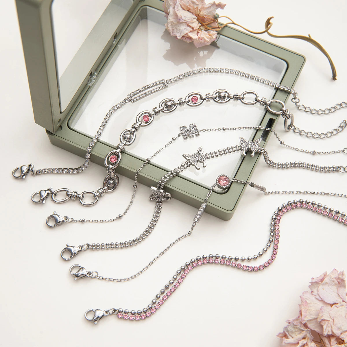 Zircon Chain Bracelet – 18K Gold Plated Stainless Steel