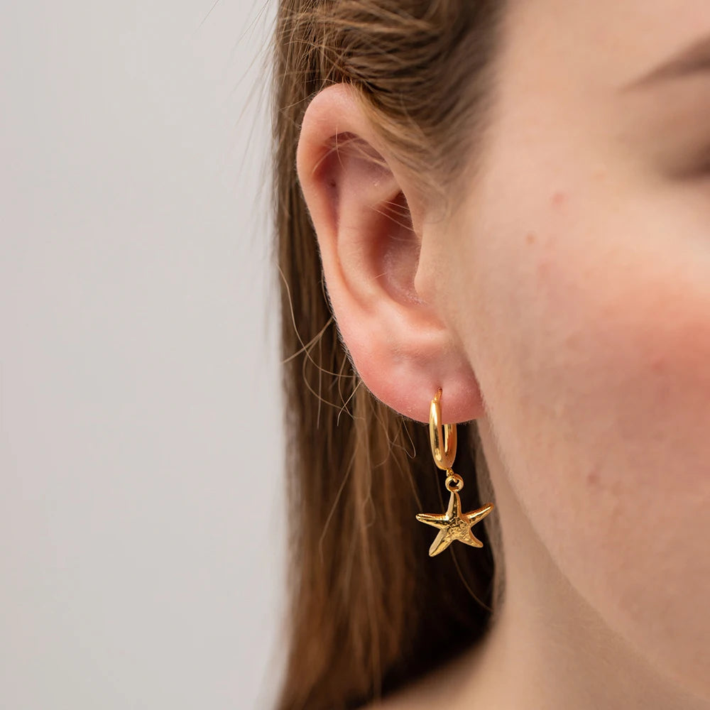 Starfish Drop Earrings – Stainless Steel