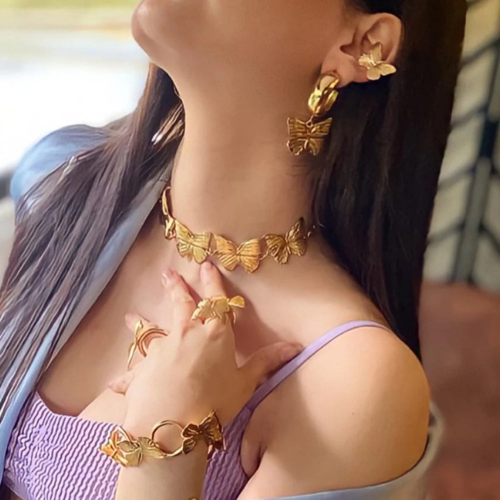 Butterfly Collection - 18K Gold Plated Jewelry Set