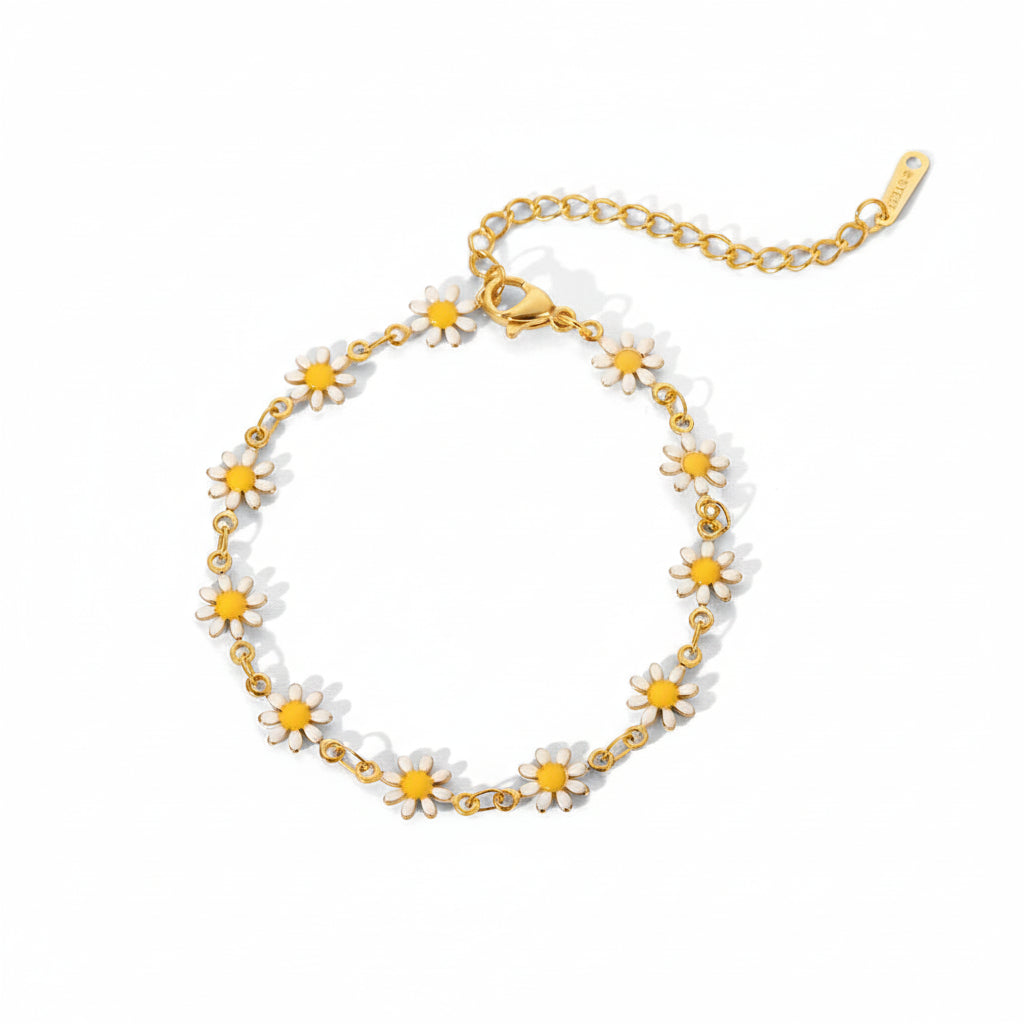 Daisy Chain Bracelet – 18K Gold Plated Stainless Steel