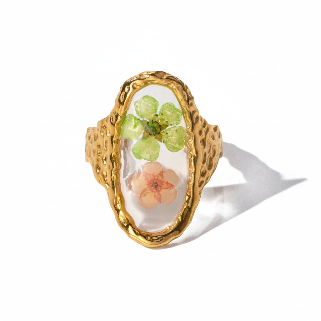 Eternity Flower Ring – 18K Gold Plated Stainless Steel