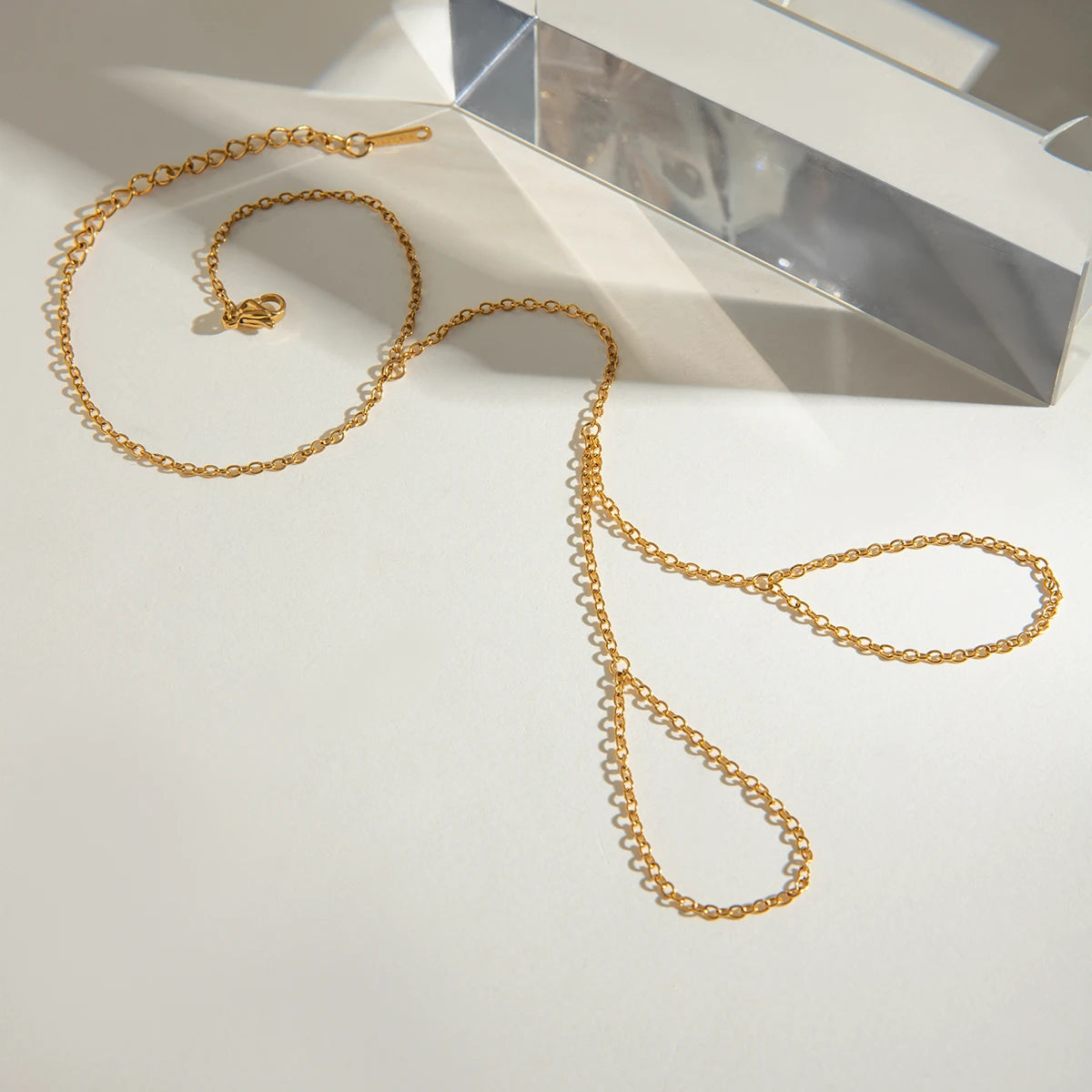 Minimalist 18k Gold Plated O-chain Finger Linked Bracelet Chain Stainless Steel Women Exquisite Jewelry Bijoux Femme